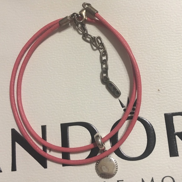 Pandora Pink Cord Necklace w/silver hardware - Picture 3 of 7